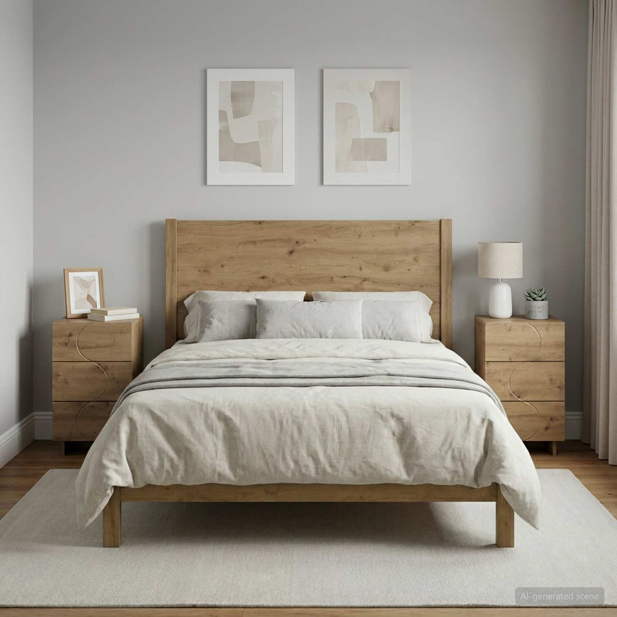 vidaXL Bedside Cabinet White 33.5x34.5x60 cm Engineered Wood