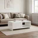 vidaXL Salontafel Hoogglans Wit 95 x 50,5 x 35 cm Bewerkt hout