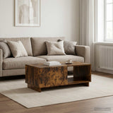 vidaXL Salontafel Hoogglans Wit 95 x 50,5 x 35 cm Bewerkt hout