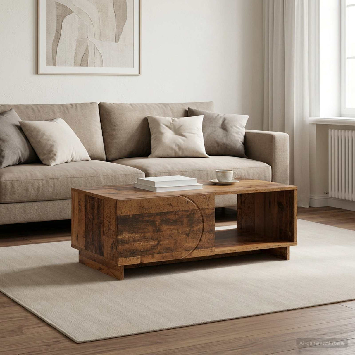 vidaXL Salontafel Hoogglans Wit 95 x 50,5 x 35 cm Bewerkt hout