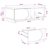vidaXL Salontafel Hoogglans Wit 95 x 50,5 x 35 cm Bewerkt hout