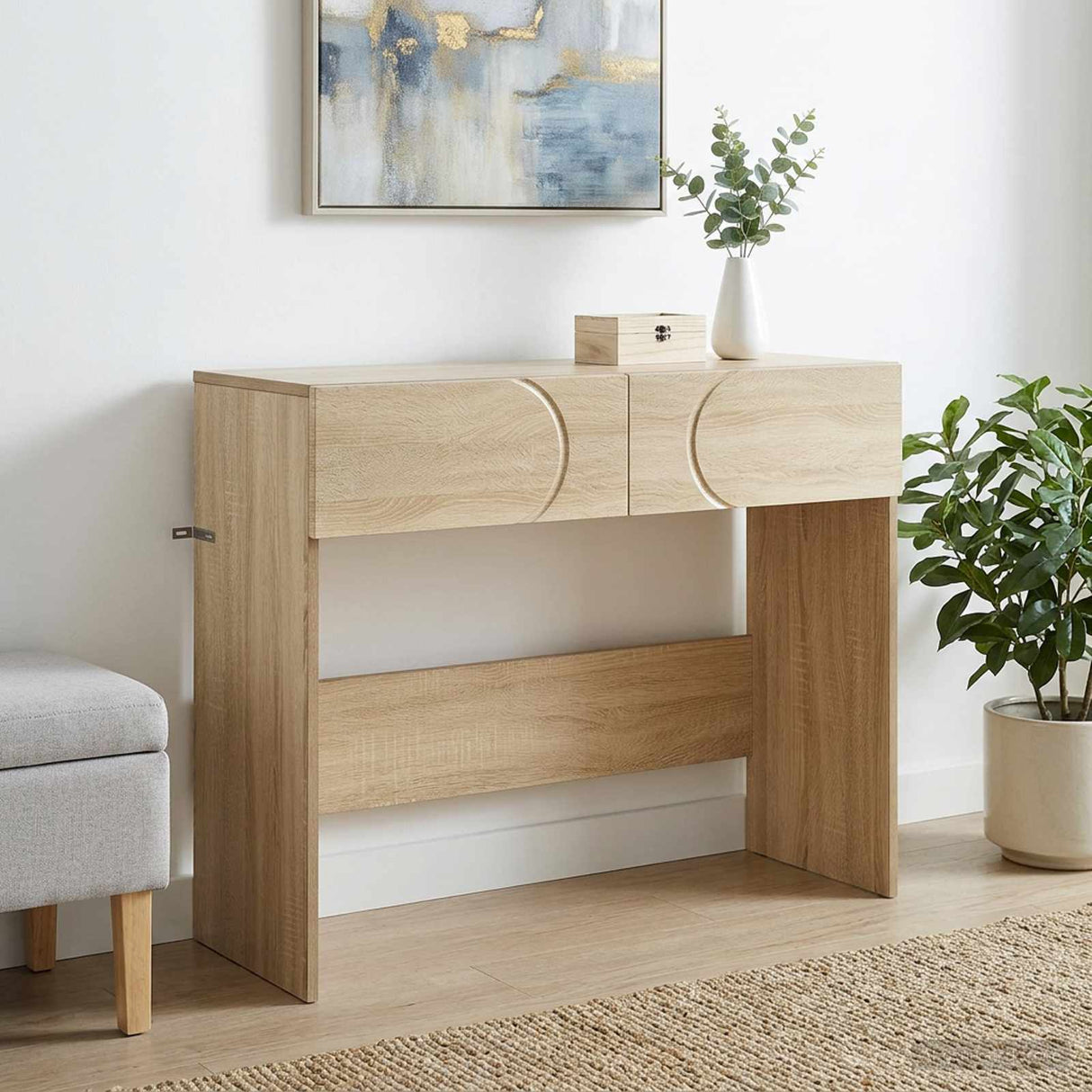 vidaXL Console Table Sonoma Oak 96.5x38x75 cm Engineered Wood