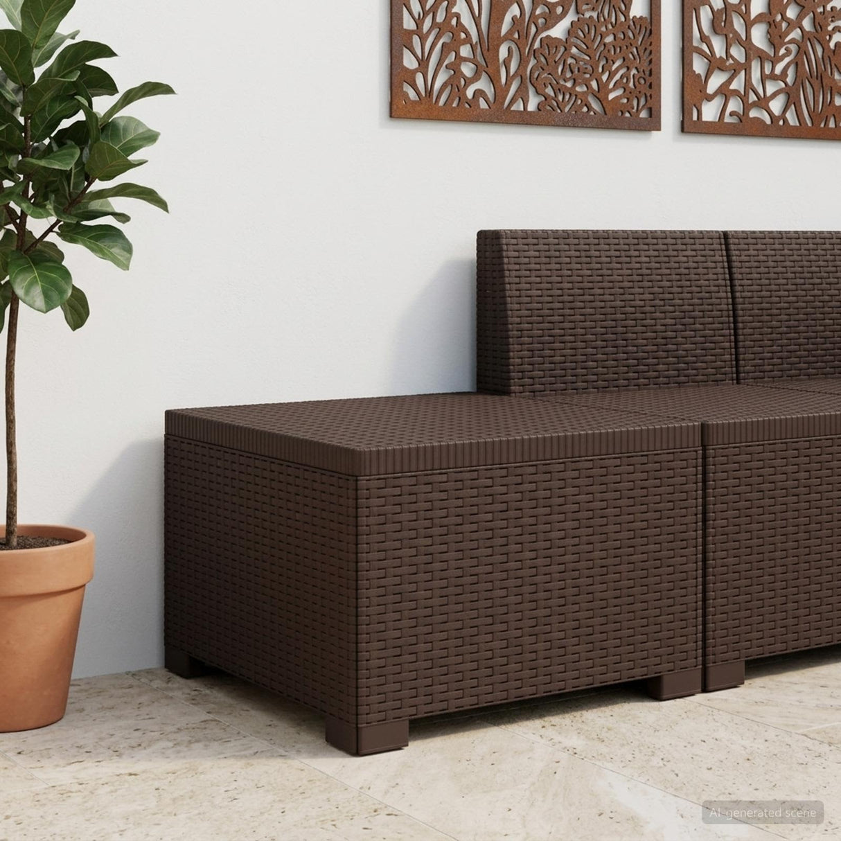 vidaXL Eén-zits Tuin Sofa Rieten Look PP Antraciet