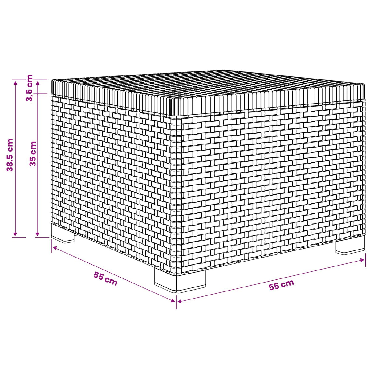 vidaXL Eén-zits Tuin Sofa Rieten Look PP Antraciet
