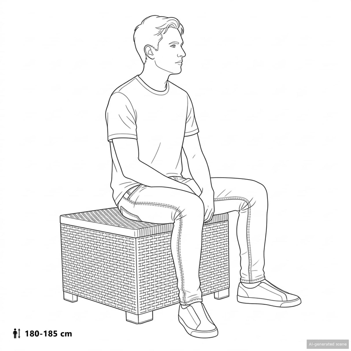 vidaXL Eén-zits Tuin Sofa Rieten Look PP Antraciet