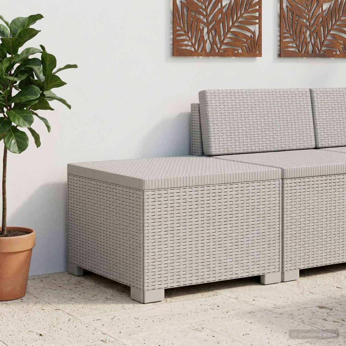 vidaXL Eén-zits Tuin Sofa Rieten Look PP Antraciet