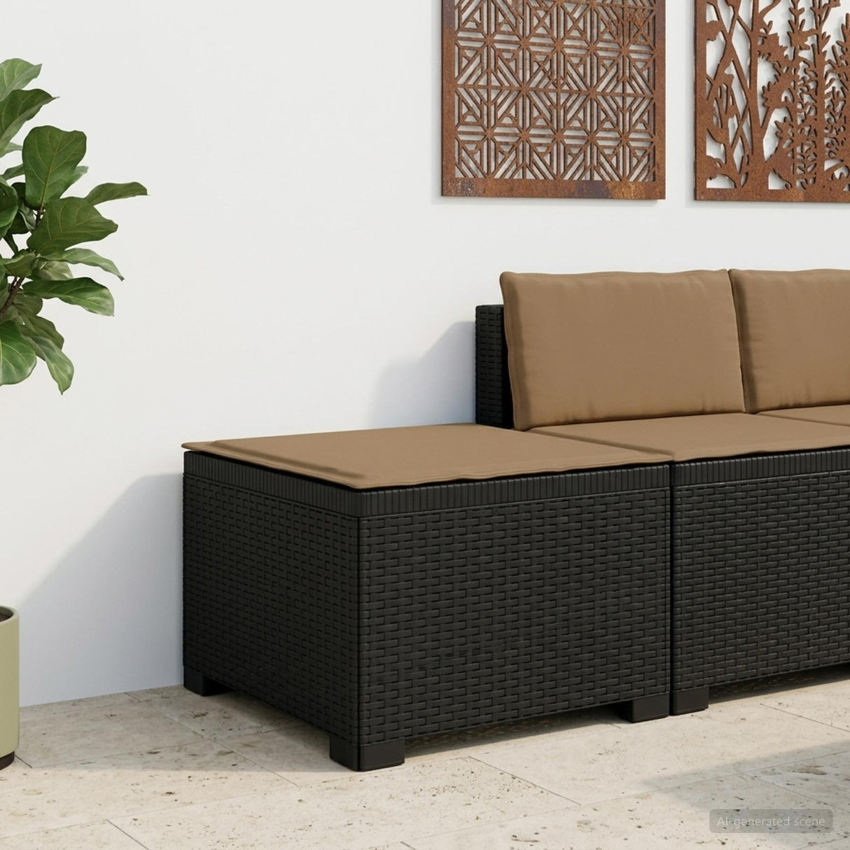 vidaXL Eén-zits Tuin Sofa Rieten Look PP Antraciet