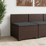vidaXL Eén-zits Tuin Sofa Rieten Look PP Antraciet