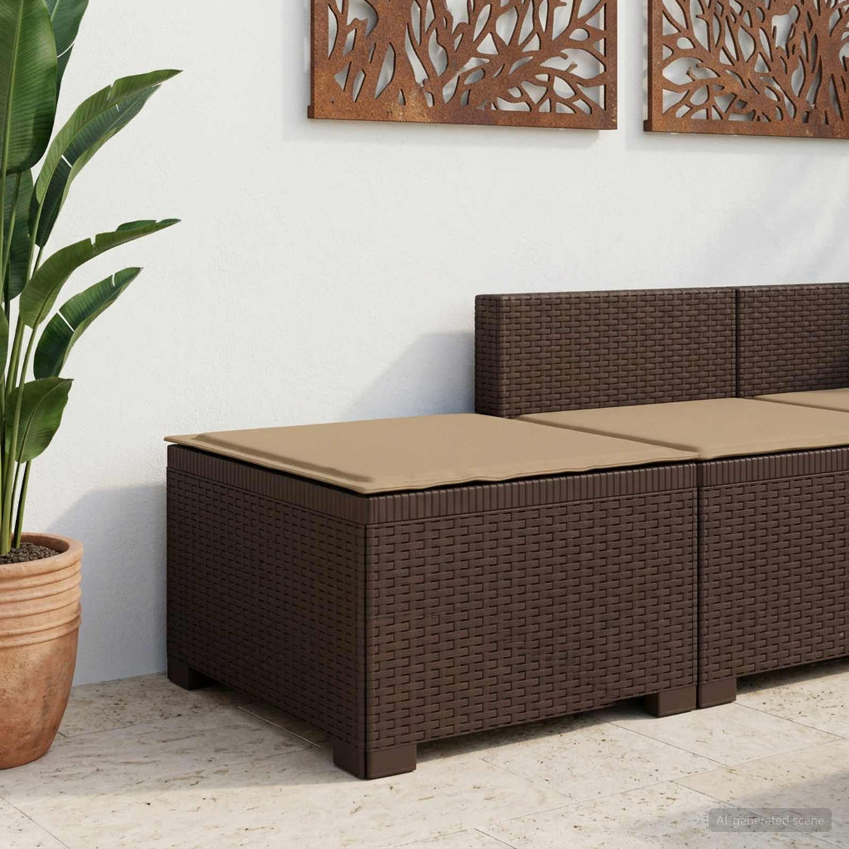 vidaXL Eén-zits Tuin Sofa Rieten Look PP Antraciet