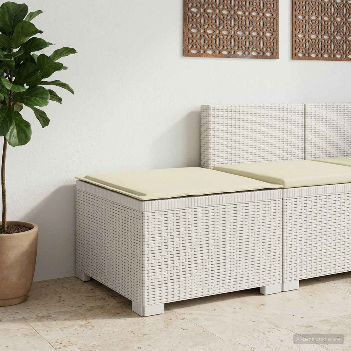 vidaXL Eén-zits Tuin Sofa Rieten Look PP Antraciet