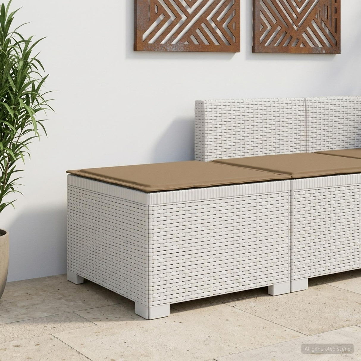 vidaXL Eén-zits Tuin Sofa Rieten Look PP Antraciet