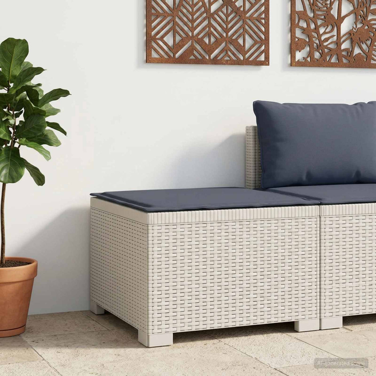 vidaXL Eén-zits Tuin Sofa Rieten Look PP Antraciet