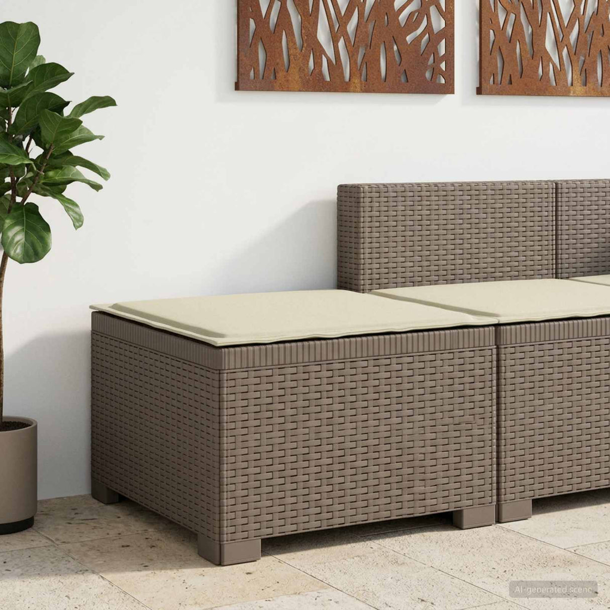 vidaXL Eén-zits Tuin Sofa Rieten Look PP Antraciet