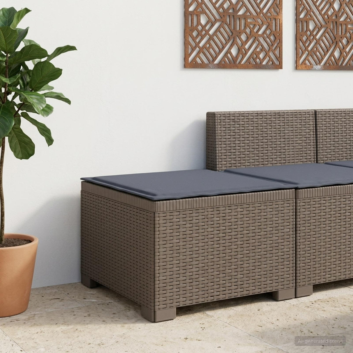 vidaXL Eén-zits Tuin Sofa Rieten Look PP Antraciet