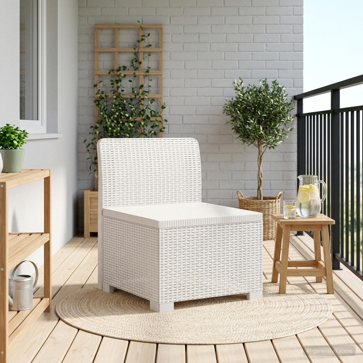 vidaXL Eén-zits Tuin Sofa Rieten Look PP Antraciet