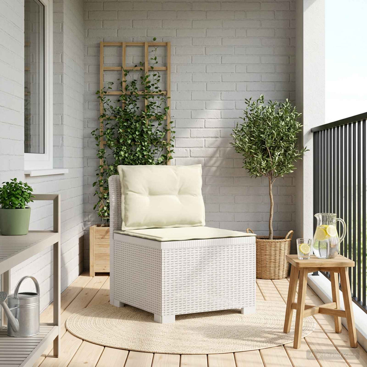 vidaXL Eén-zits Tuin Sofa Rieten Look PP Antraciet