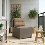 vidaXL Eén-zits Tuin Sofa Rieten Look PP Antraciet