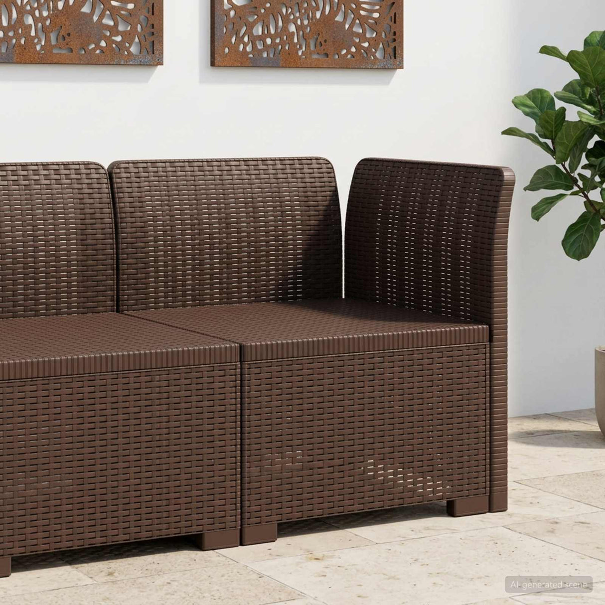 vidaXL Eén-zits Tuin Sofa Rieten Look PP Antraciet