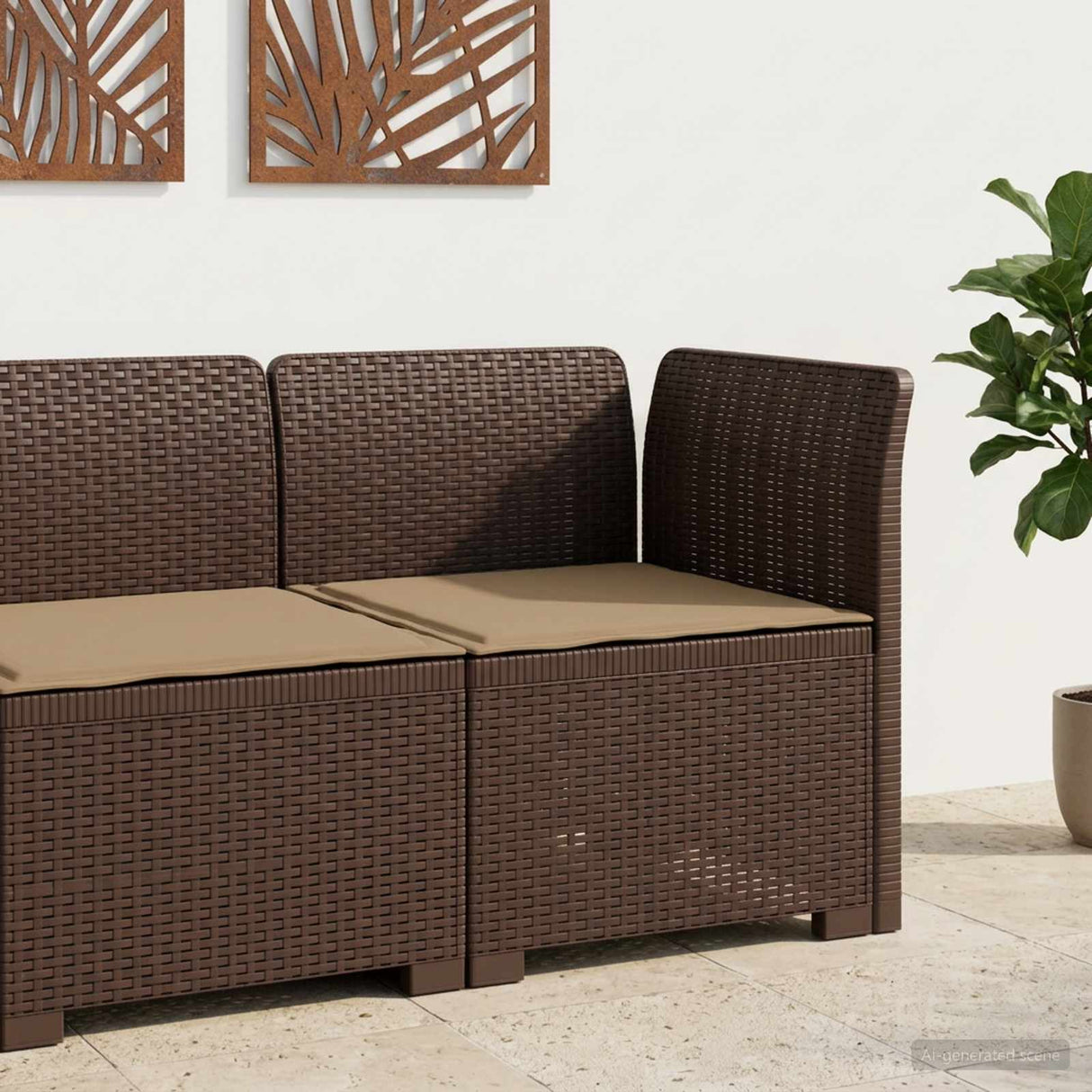 vidaXL Eén-zits Tuin Sofa Rieten Look PP Antraciet