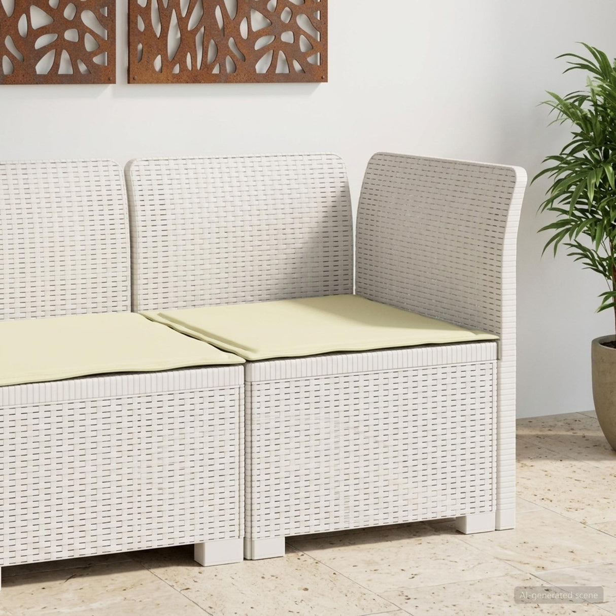 vidaXL Eén-zits Tuin Sofa Rieten Look PP Antraciet