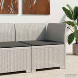 vidaXL Eén-zits Tuin Sofa Rieten Look PP Antraciet