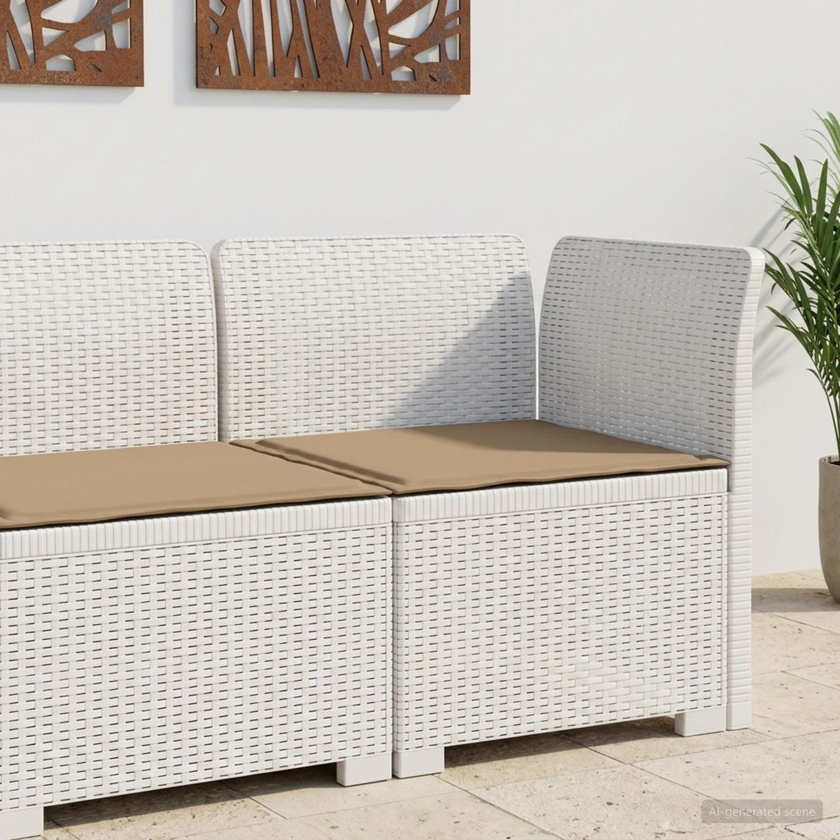 vidaXL Eén-zits Tuin Sofa Rieten Look PP Antraciet