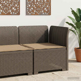 vidaXL Eén-zits Tuin Sofa Rieten Look PP Antraciet