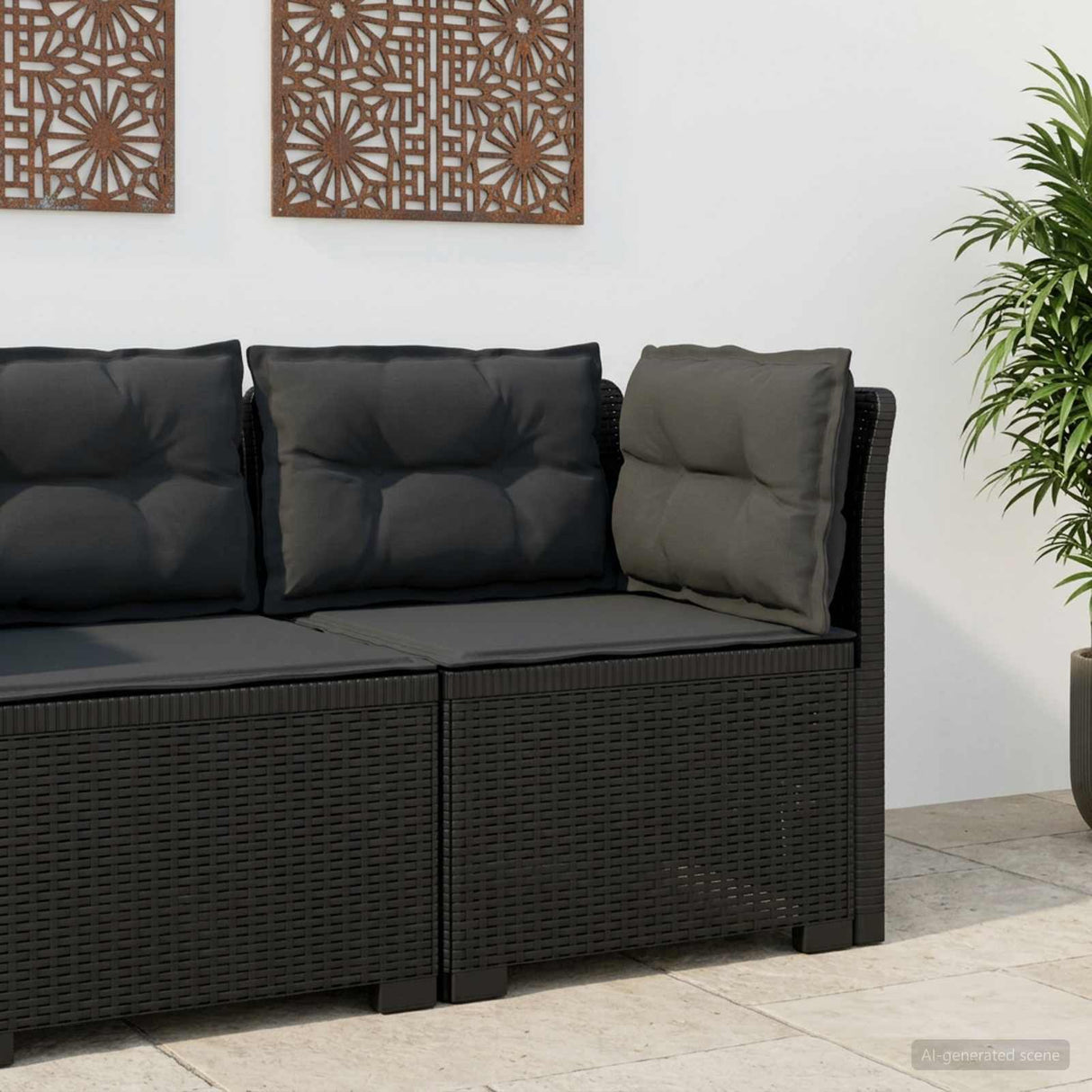 vidaXL Eén-zits Tuin Sofa Rieten Look PP Antraciet
