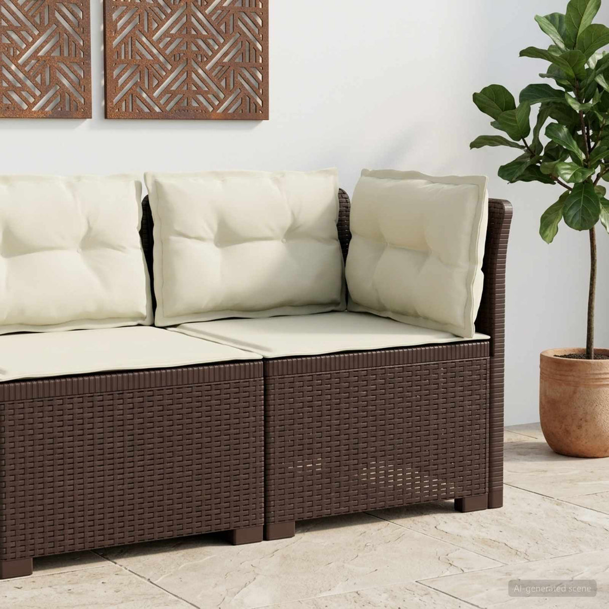 vidaXL Eén-zits Tuin Sofa Rieten Look PP Antraciet