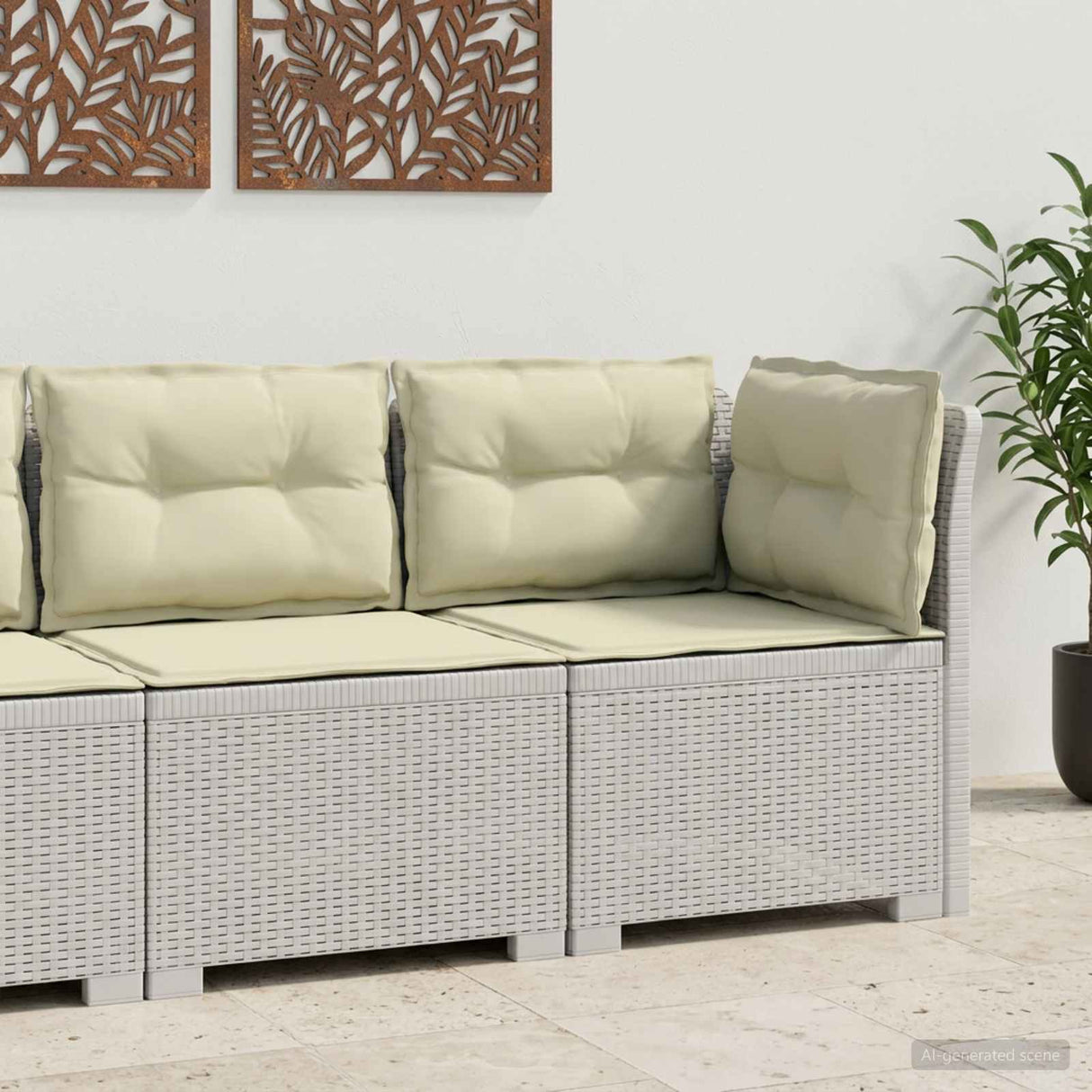 vidaXL Eén-zits Tuin Sofa Rieten Look PP Antraciet
