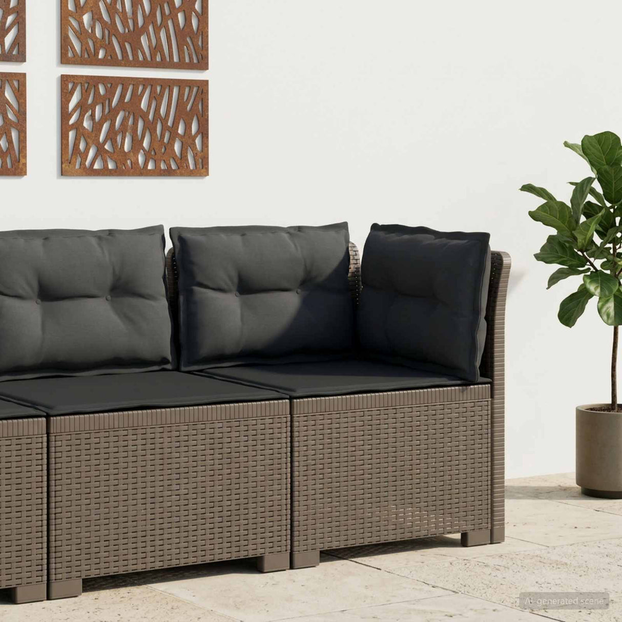 vidaXL Eén-zits Tuin Sofa Rieten Look PP Antraciet