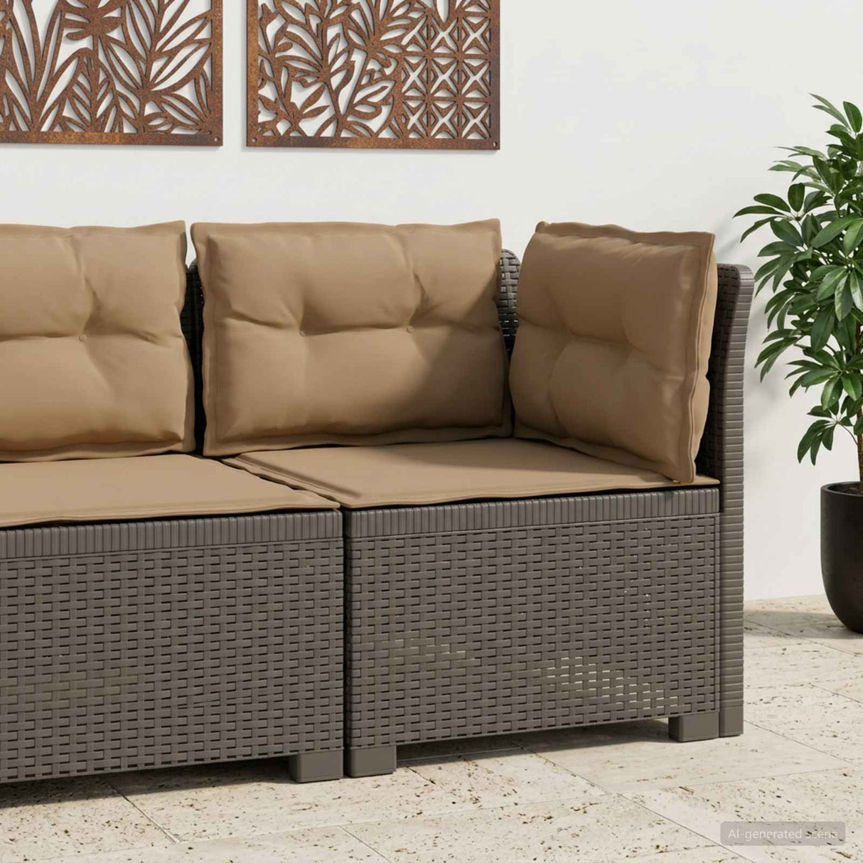 vidaXL Eén-zits Tuin Sofa Rieten Look PP Antraciet