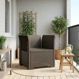 vidaXL Eén-zits Tuin Sofa Rieten Look PP Antraciet