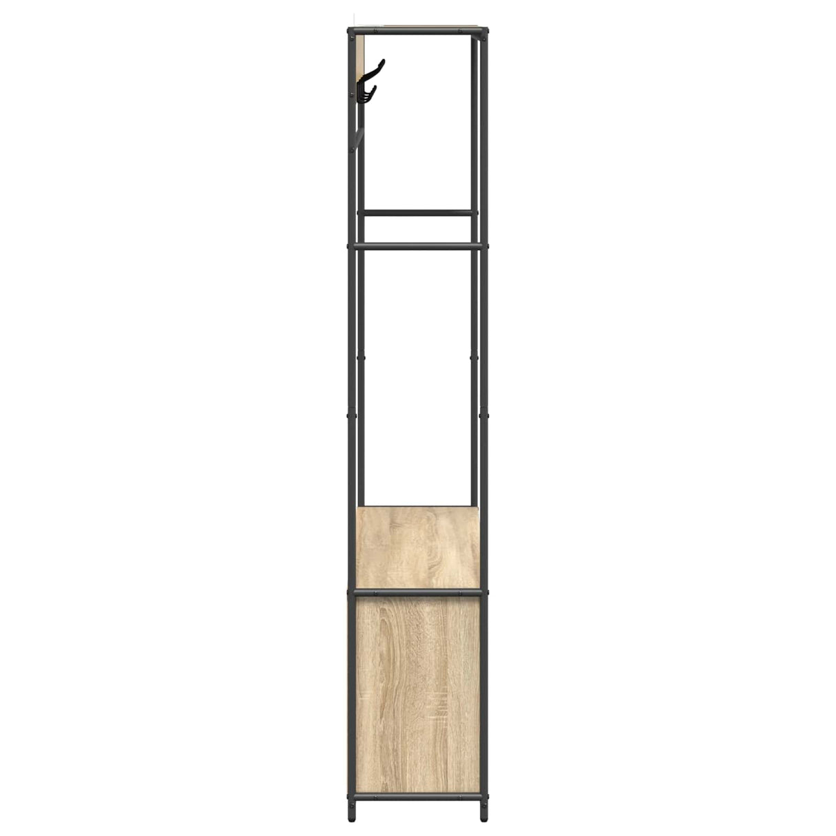 vidaXL Hall Tree with Shoe Bench Black Oak 100 x 32 x 180.5 cm