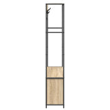 vidaXL Hall Tree with Shoe Bench Black Oak 100 x 32 x 180.5 cm