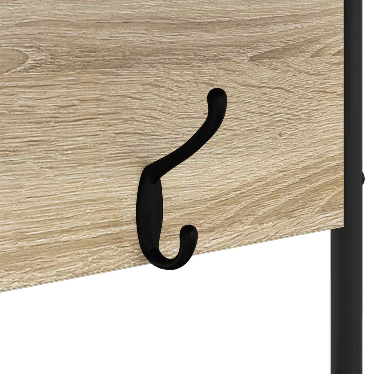 vidaXL Hall Tree with Shoe Bench Black Oak 100 x 32 x 180.5 cm