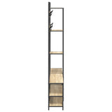 vidaXL Kapstok met schoenenbank Zwart eiken 143 x 30 x 199,5 cm