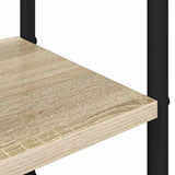 vidaXL Kapstok met schoenenbank Zwart eiken 143 x 30 x 199,5 cm