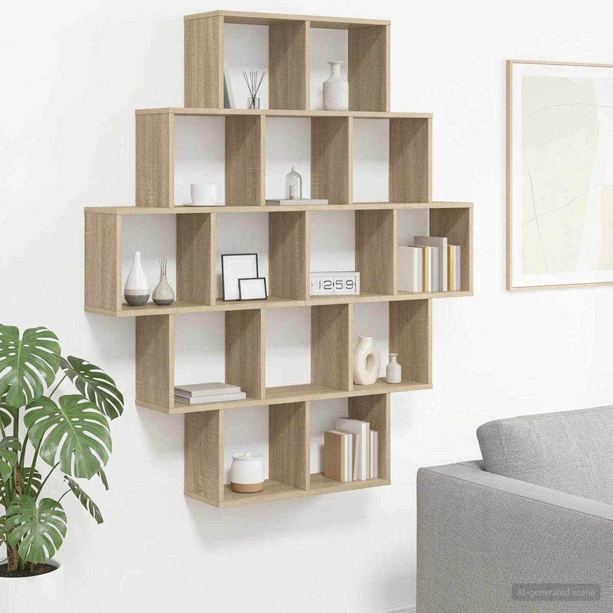 vidaXL Wandplank Wit 120 x 20 x 136 cm Bewerkt hout