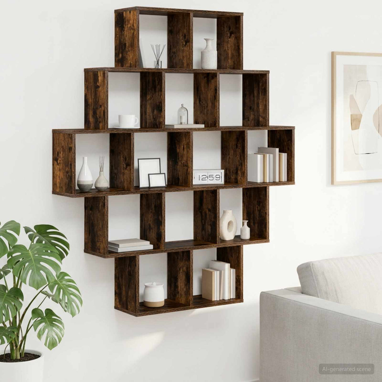 vidaXL Wandplank Wit 120 x 20 x 136 cm Bewerkt hout