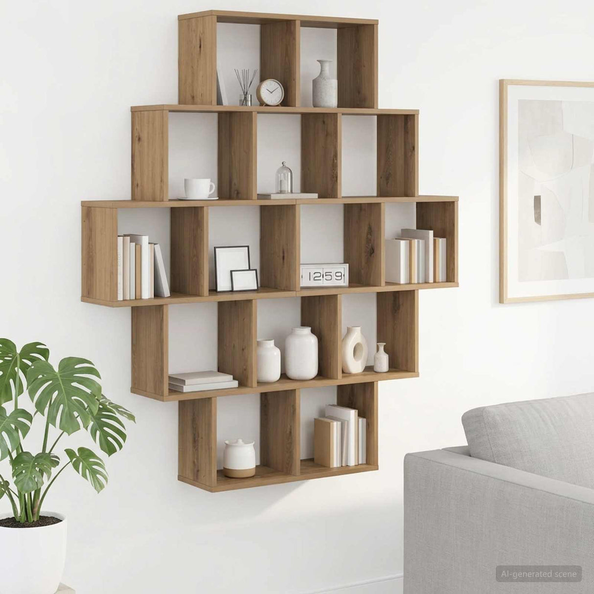 vidaXL Wandplank Wit 120 x 20 x 136 cm Bewerkt hout