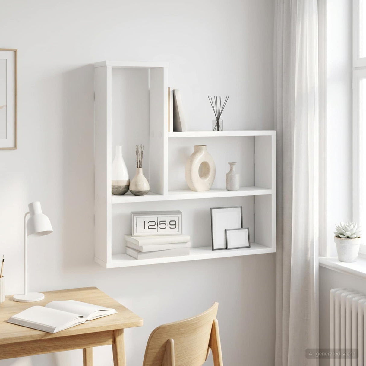 vidaXL Wandplank Wit 60 x 11 x 60 cm Bewerkt hout