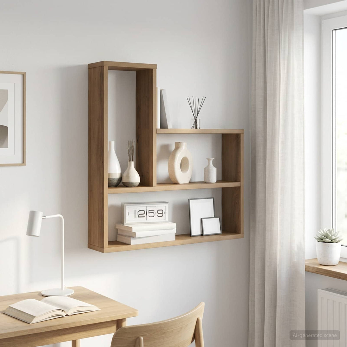 vidaXL Wandplank Wit 60 x 11 x 60 cm Bewerkt hout