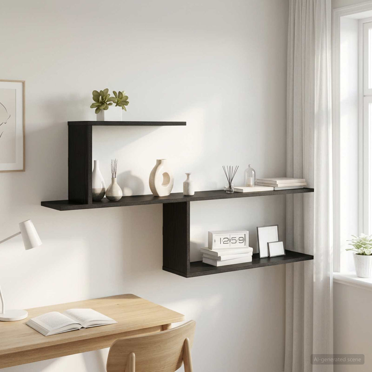 vidaXL Wandplank Wit 122 x 18 x 60 cm Bewerkt hout