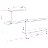 vidaXL Wandplank Wit 122 x 18 x 60 cm Bewerkt hout