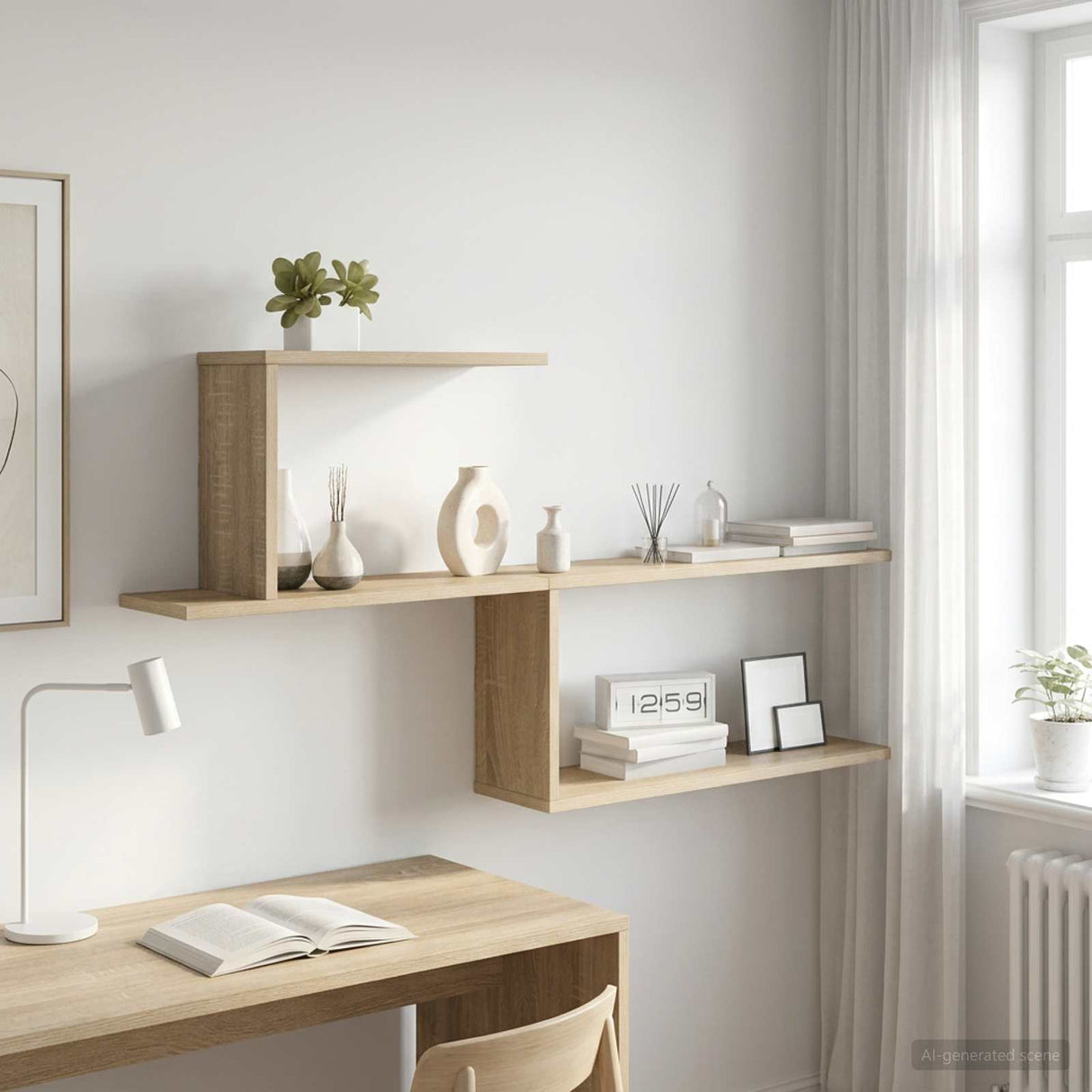 vidaXL Wandplank Wit 122 x 18 x 60 cm Bewerkt hout
