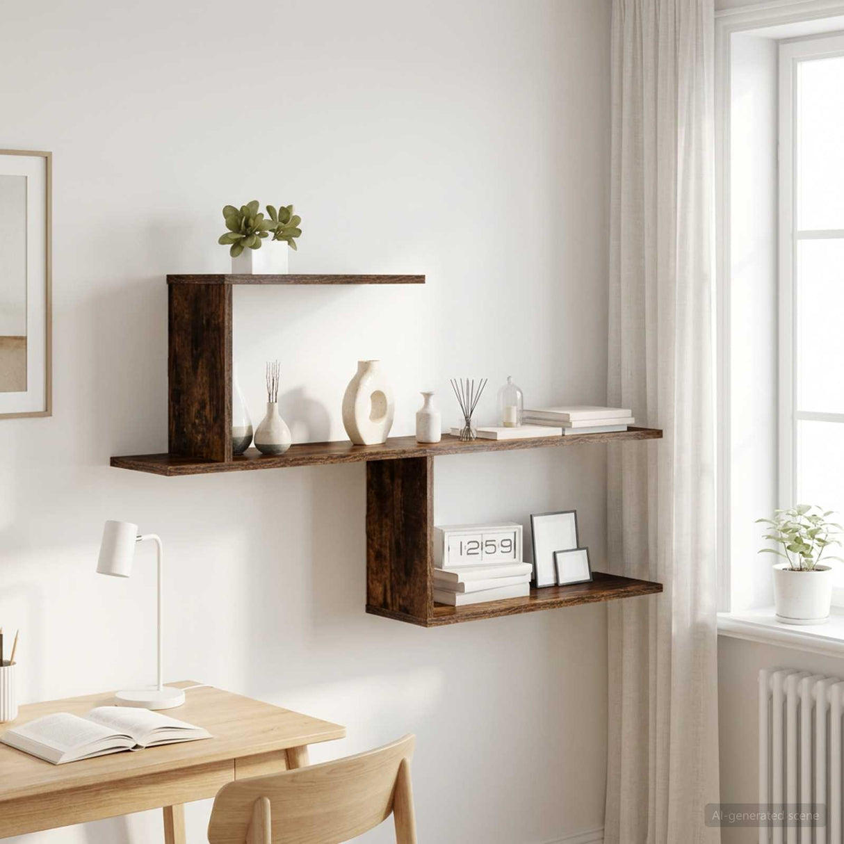 vidaXL Wandplank Wit 122 x 18 x 60 cm Bewerkt hout