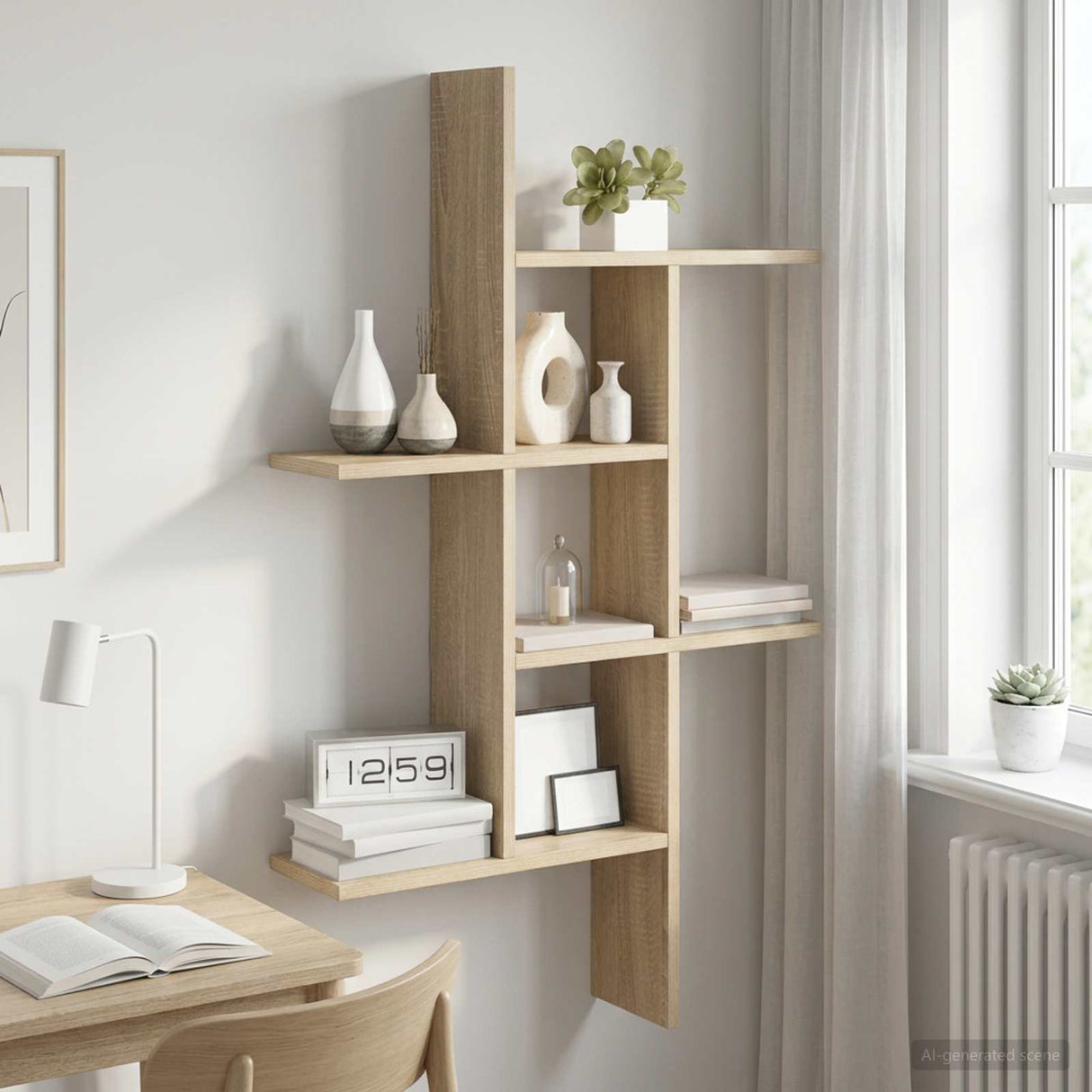 vidaXL Wandplank Wit 61 x 15 x 102 cm Bewerkt hout