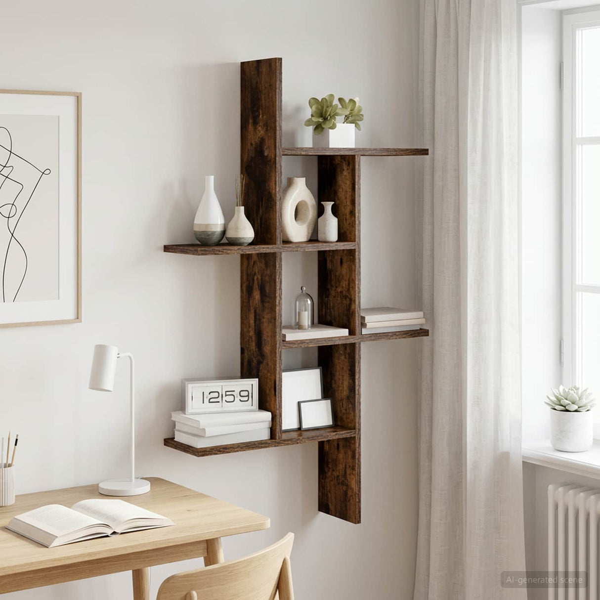 vidaXL Wandplank Wit 61 x 15 x 102 cm Bewerkt hout