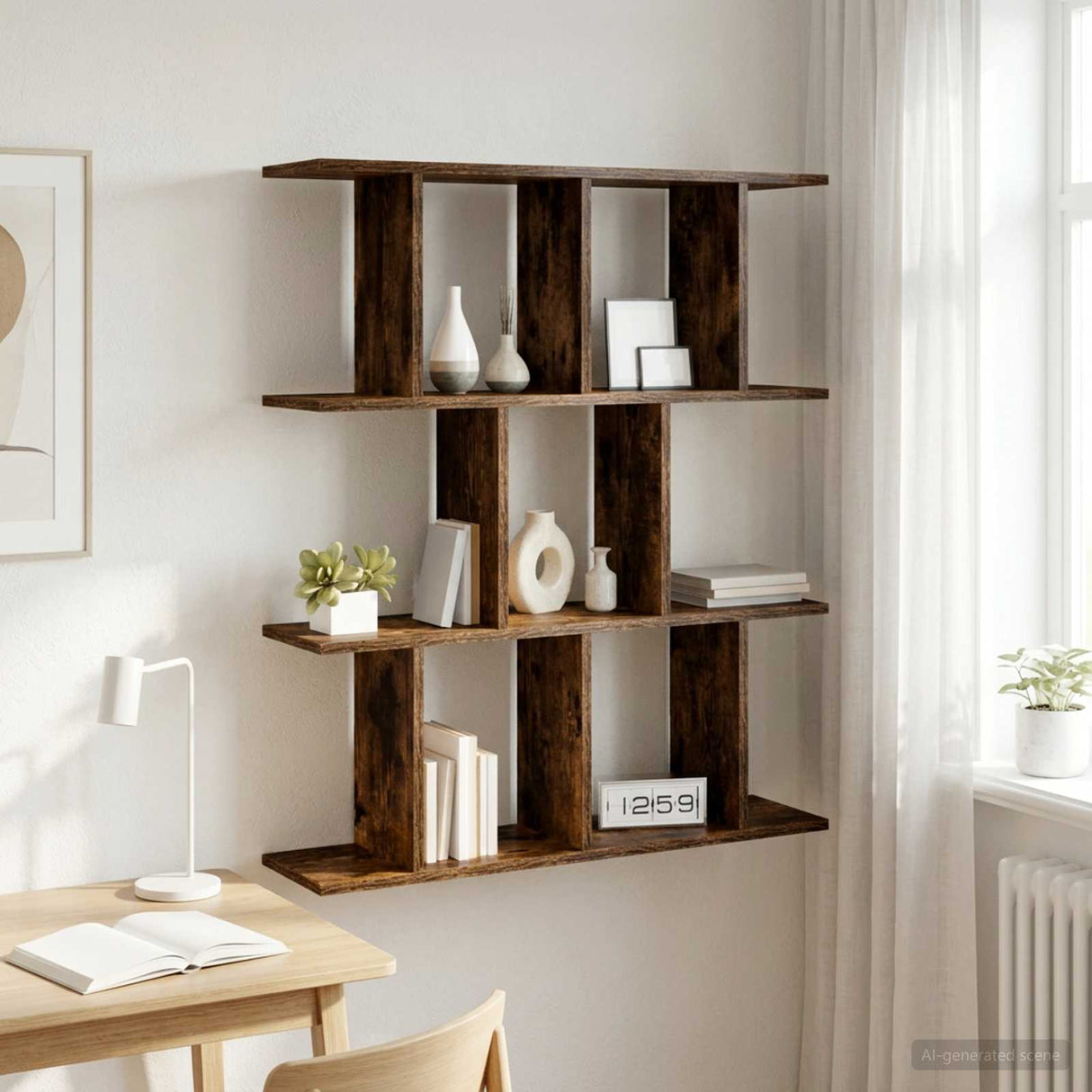 vidaXL Wandplank Wit 102 x 20 x 96 cm Bewerkt hout